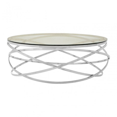 Inspire Round Silver Swirl Base Coffee Table