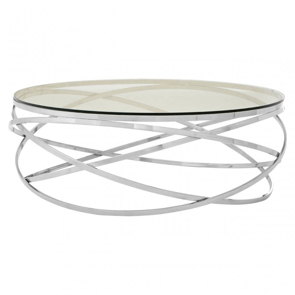 Inspire Round Silver Swirl Base Coffee Table
