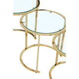 Inspire Set Of 3 Gold Brushed Nesting Tables