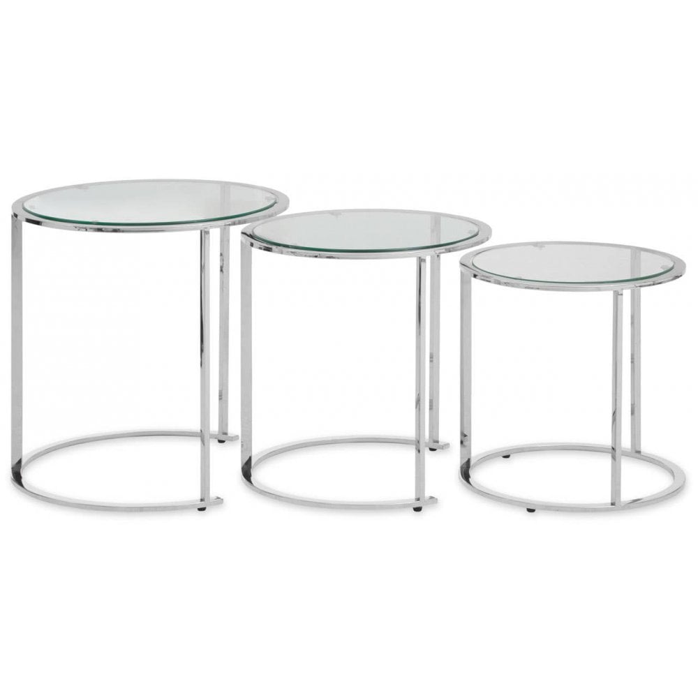 Inspire Set Of 3 Silver Nesting Table S
