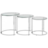 Inspire Set Of 3 Silver Nesting Table S