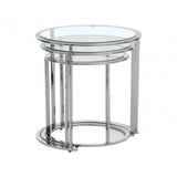 Inspire Set Of 3 Silver Nesting Table S