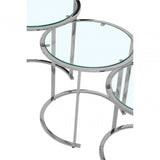 Inspire Set Of 3 Silver Nesting Table S
