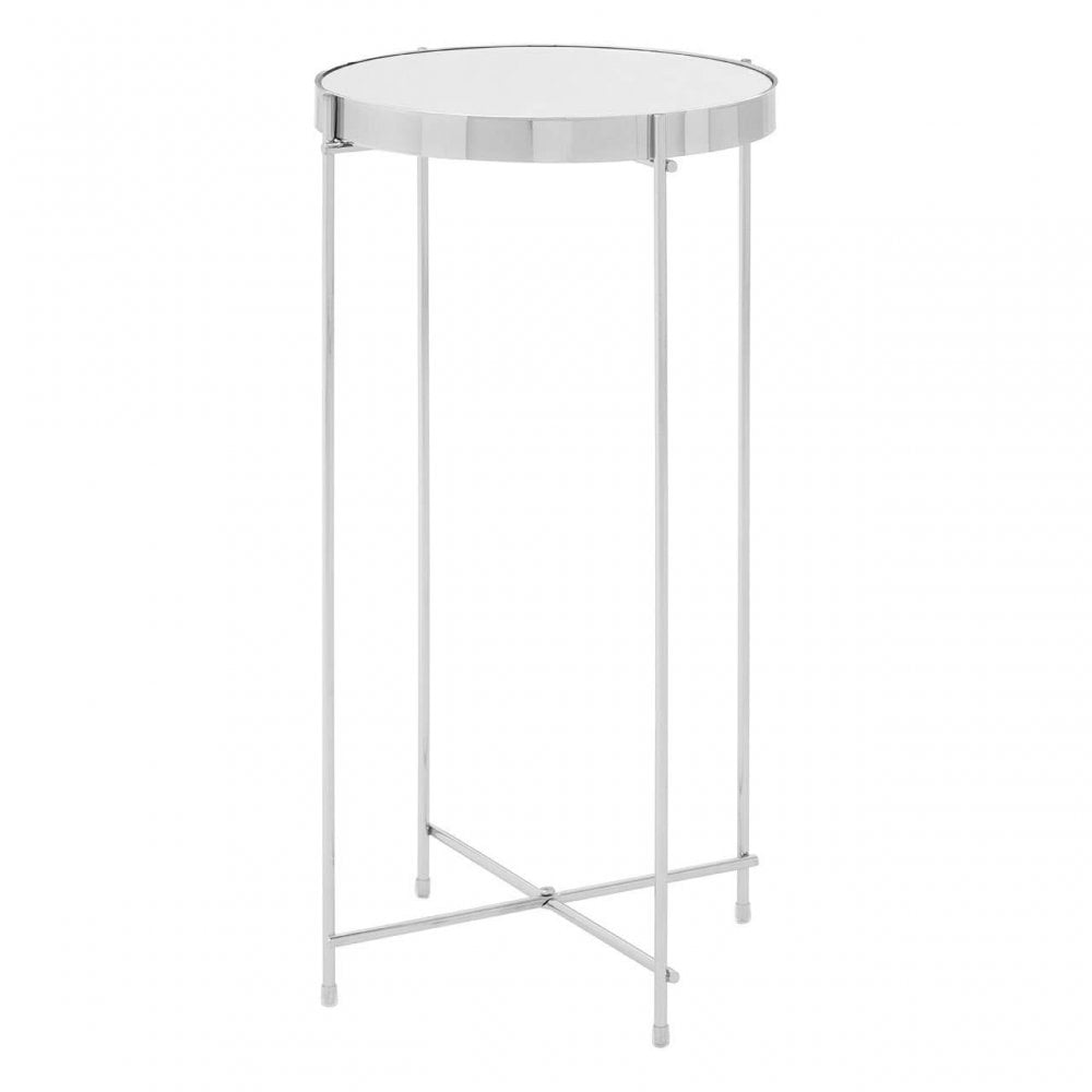Inspire Silver Mirror Tall Side Table