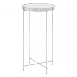 Inspire Silver Mirror Tall Side Table
