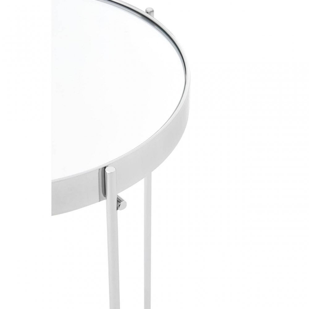 Inspire Silver Mirror Tall Side Table