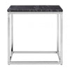 Inspire Square Black And White Marble End Table