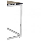 Inspire Square Black And White Marble End Table