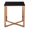 Inspire Square Black Faux Marble End Table
