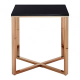 Inspire Square Black Faux Marble End Table