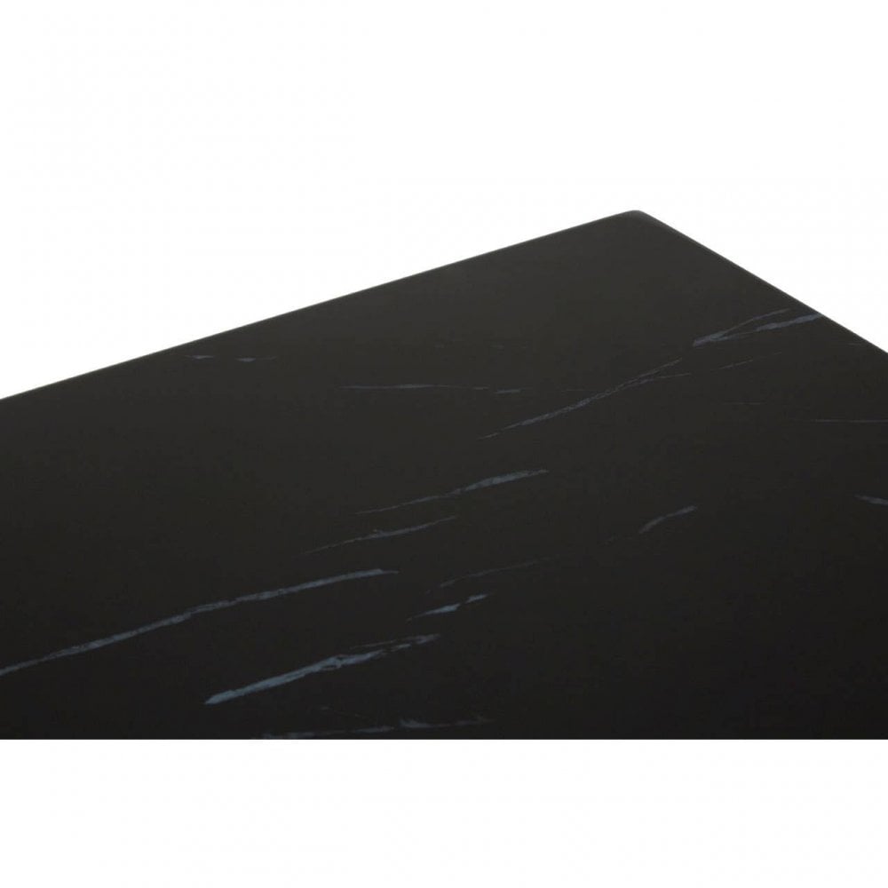 Inspire Square Black Faux Marble End Table