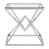 Inspire Square Silver Finish End Table