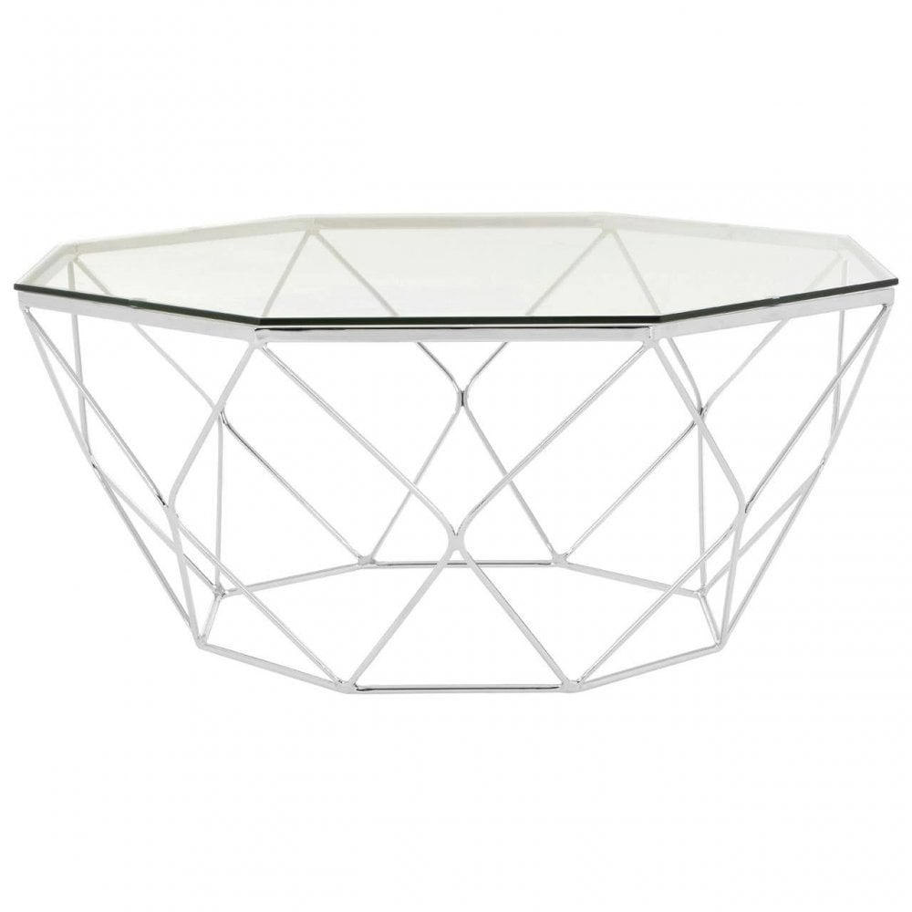 Inspire Tempered Glass Chrome Coffee Table