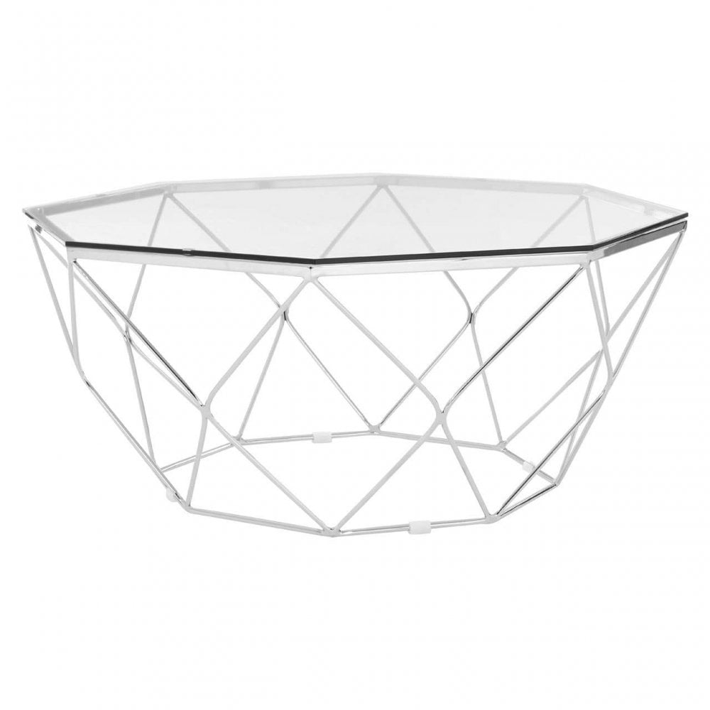 Inspire Tempered Glass Chrome Coffee Table