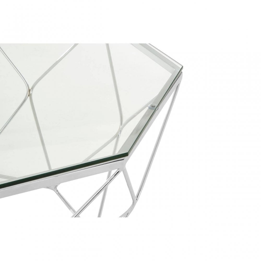Inspire Tempered Glass Chrome Coffee Table