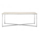 Inspire White Faux Marble Chrome Coffee Table