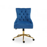 Marcella Blue Velvet Home Office Chair