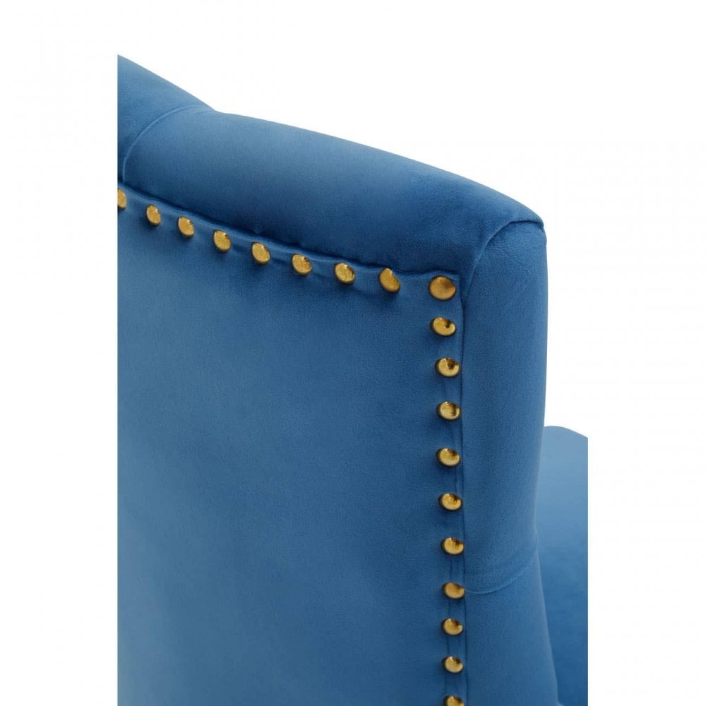 Marcella Blue Velvet Home Office Chair