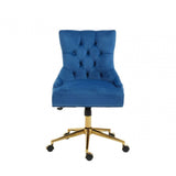 Marcella Blue Velvet Home Office Chair