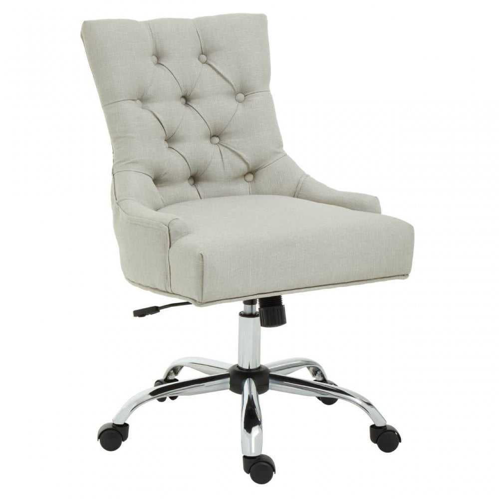Marcella Natural Velvet Home Office Chair