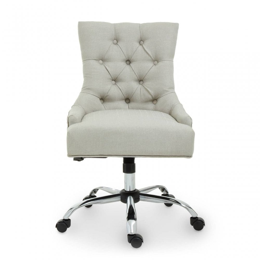 Marcella Natural Velvet Home Office Chair