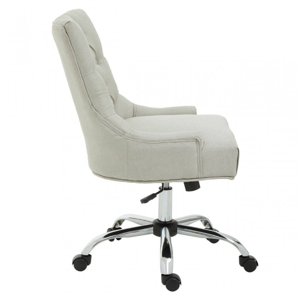 Marcella Natural Velvet Home Office Chair