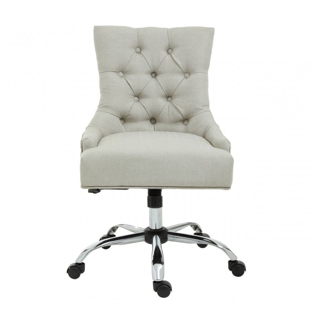 Marcella Natural Velvet Home Office Chair
