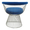 Livorno Navy Blue Velvet And Silver Chair