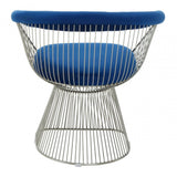 Livorno Navy Blue Velvet And Silver Chair