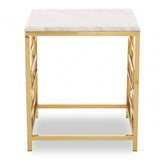 Verona White Marble Side Table