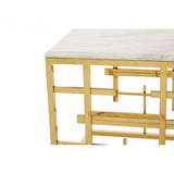 Verona White Marble Side Table