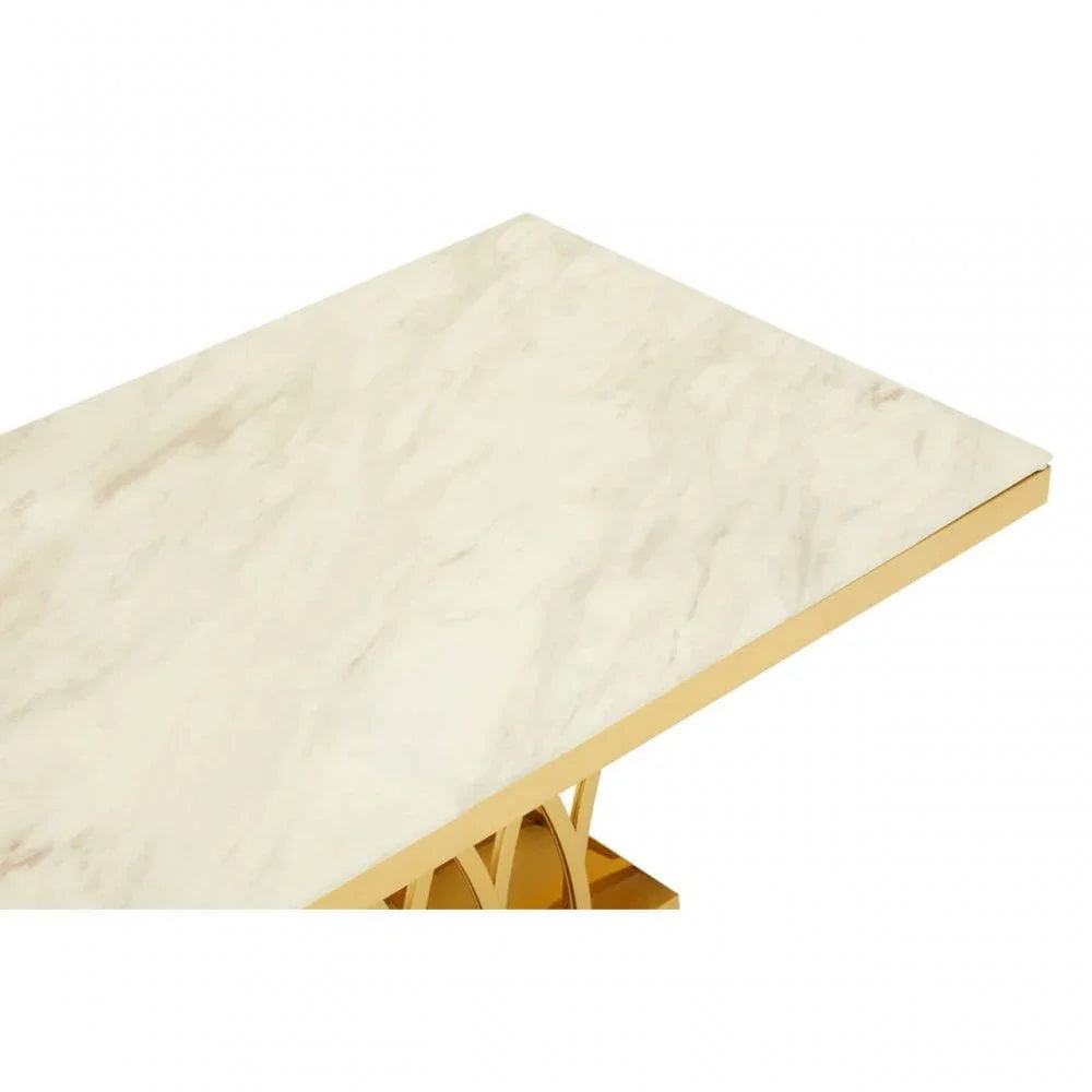 Lavello White Marble And Titan Gold Coffee Table