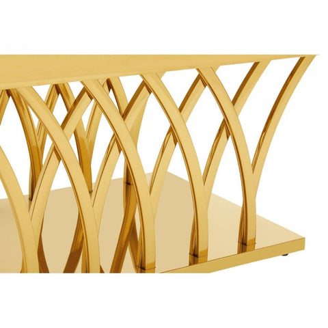 Lavello White Marble And Titan Gold Coffee Table