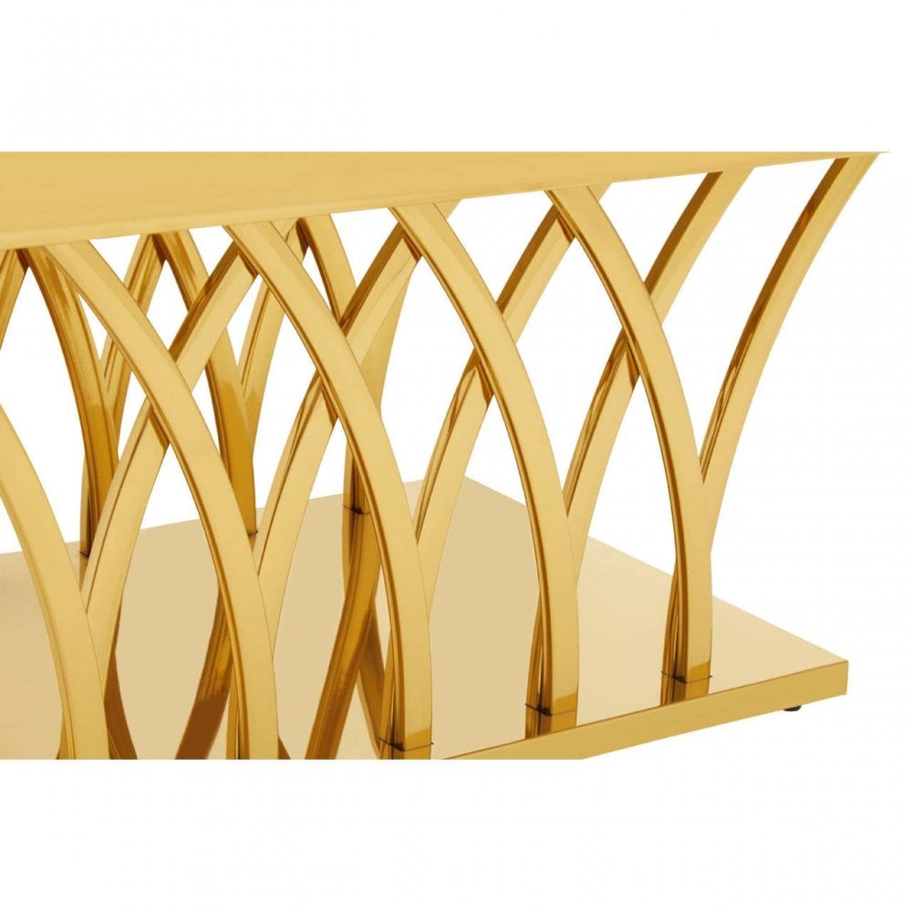 Lavello White Marble And Titan Gold Coffee Table