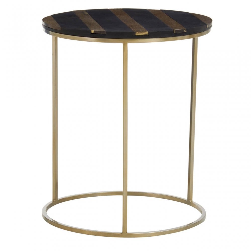 Metis Black And Gold Side Table