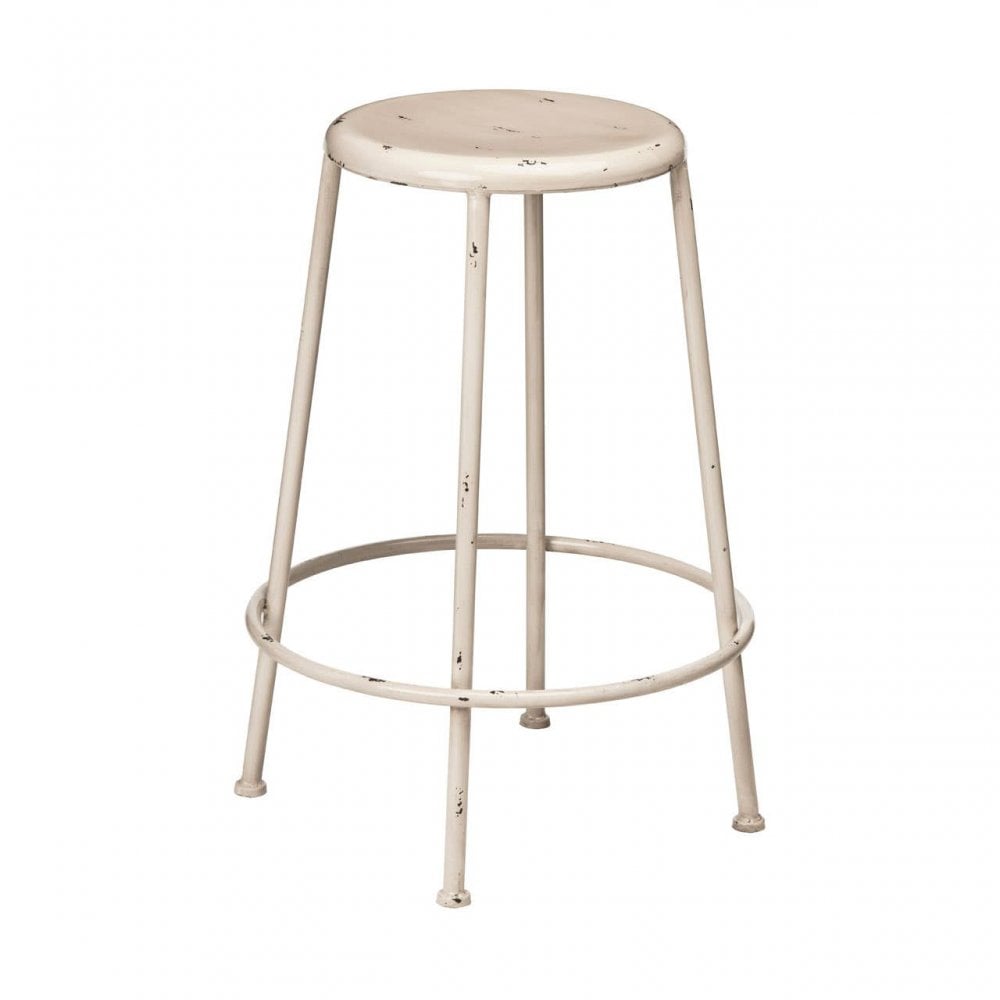 Craft Cream Metal Round Footrest Stool