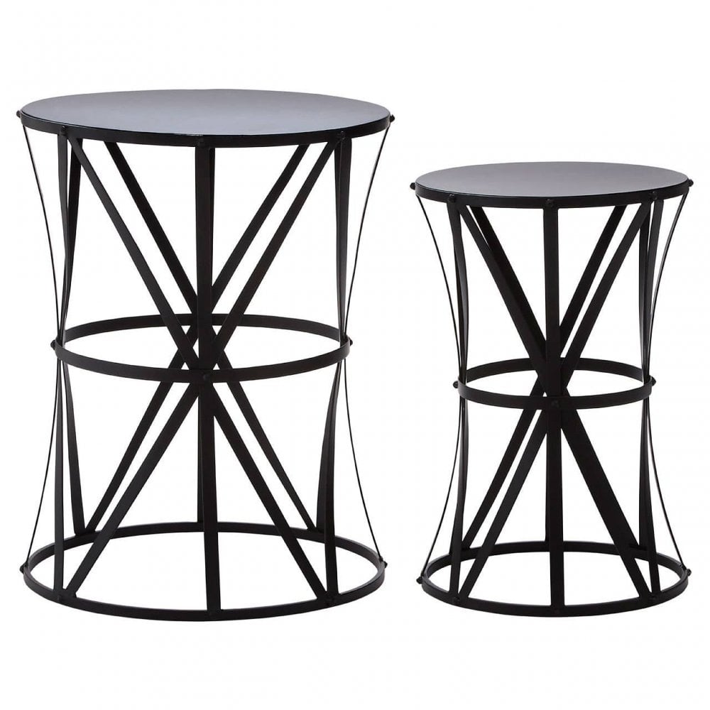 Vento Cross Design Black Tables