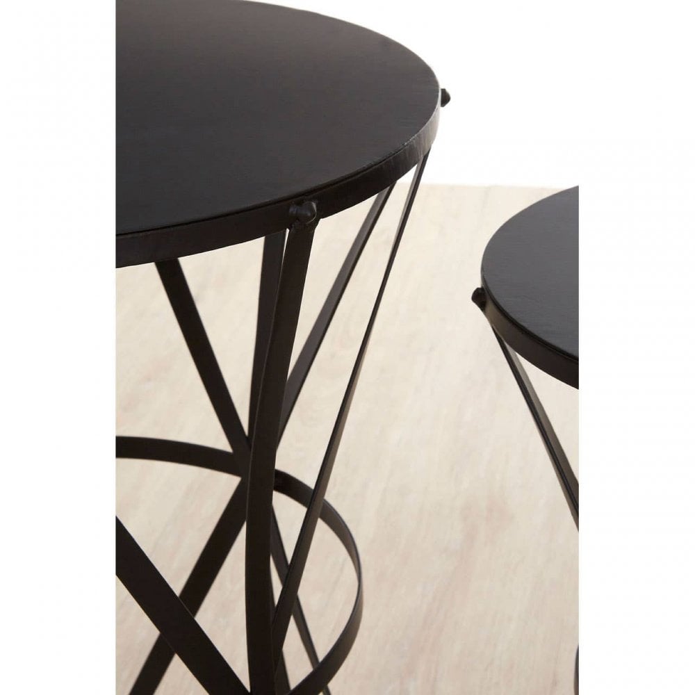Vento Cross Design Black Tables