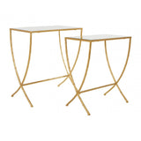 Vento Set Of 2 Bamboo Design Side Tables