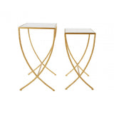 Vento Set Of 2 Bamboo Design Side Tables