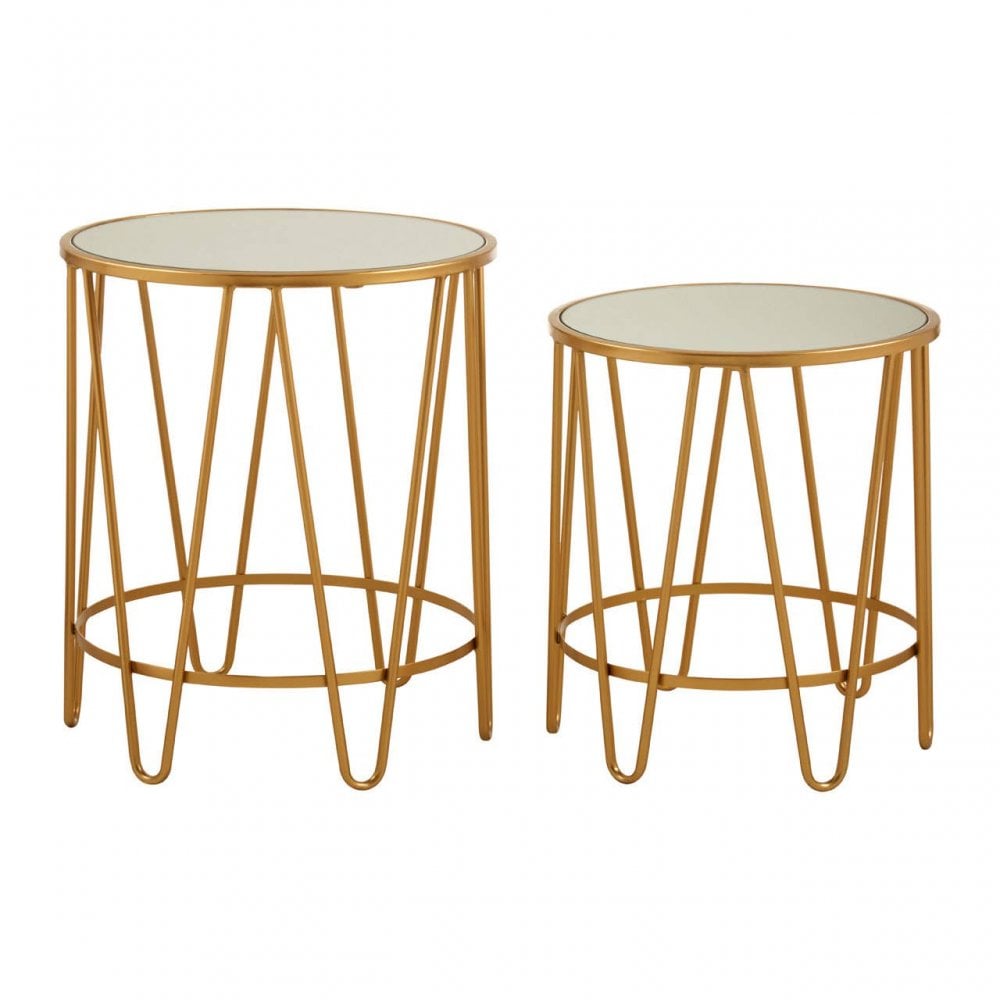 Vento Set Of 2 Hairpin Design Side Tables