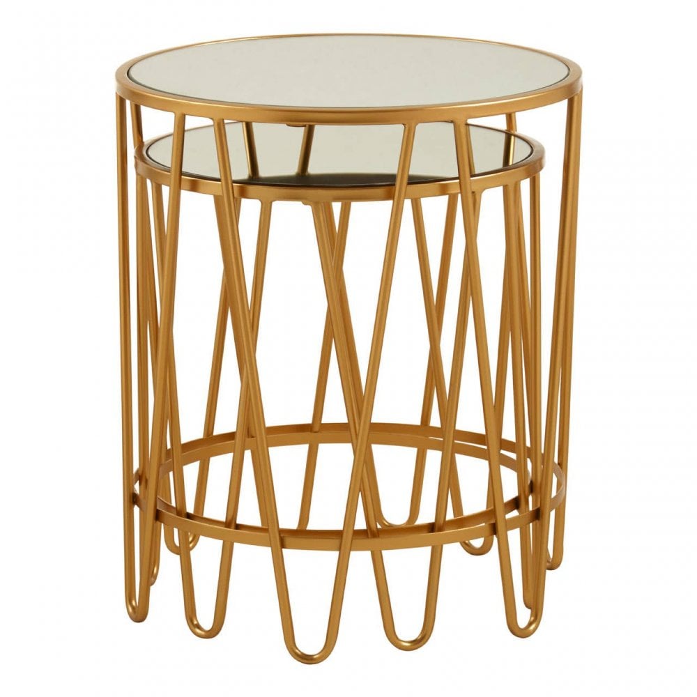 Vento Set Of 2 Hairpin Design Side Tables