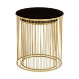 Rialto Set Of Two Black And Gold Side Tables