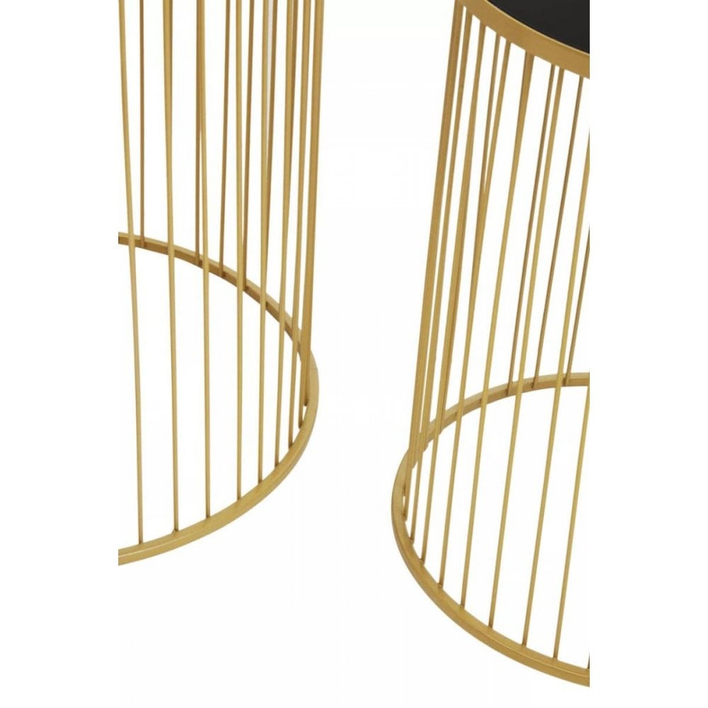 Rialto Set Of Two Black And Gold Side Tables