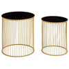 Rialto Set Of Two Black And Gold Side Tables