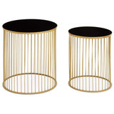 Rialto Set Of Two Black And Gold Side Tables