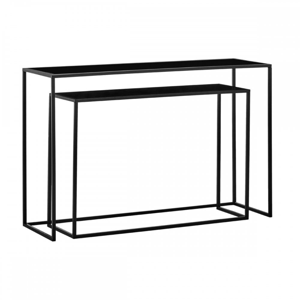 Rialto Set Of Two Black Console Tables