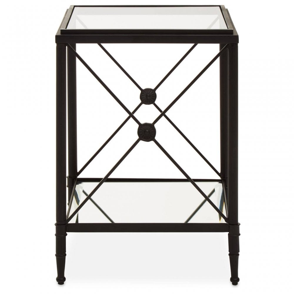 Vertex Square Black Finish Side Table