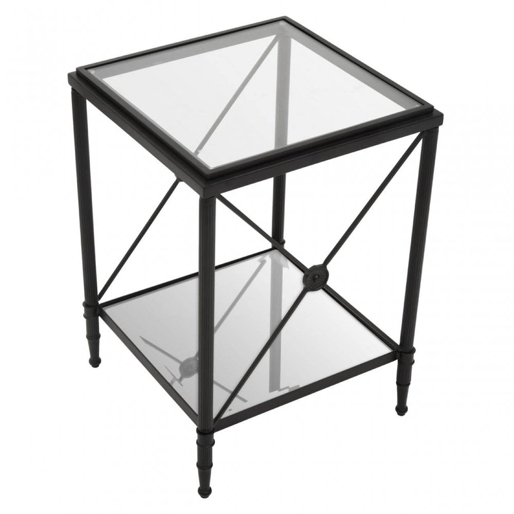 Vertex Square Black Finish Side Table