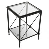 Vertex Square Black Finish Side Table